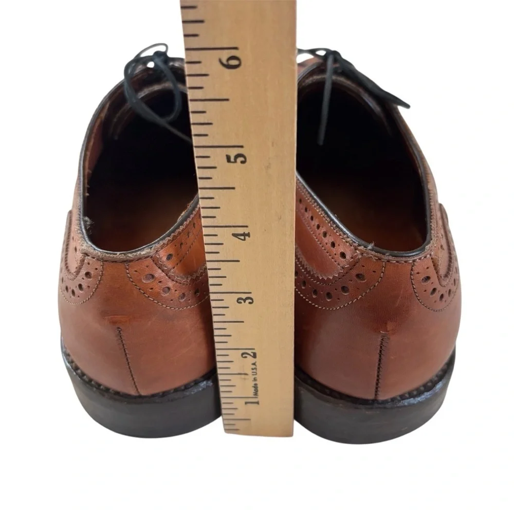 Allen Edmonds Sanford 5347 Bourbon Leather Brogue Derby Vintage Shoes 9.5 D